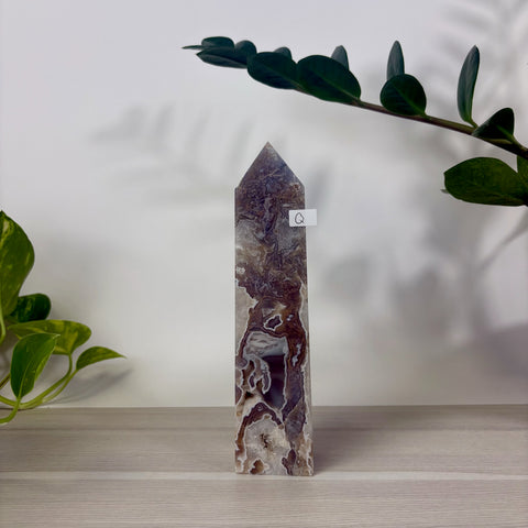 Purple Moss Agate Tower