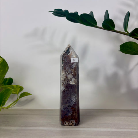 Purple Moss Agate Tower