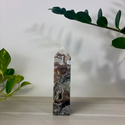 Purple Moss Agate Tower