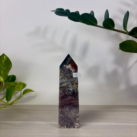 Purple Moss Agate Tower