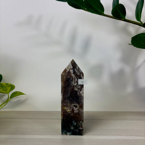 Purple Moss Agate Tower
