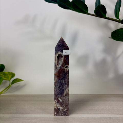 Purple Moss Agate Tower