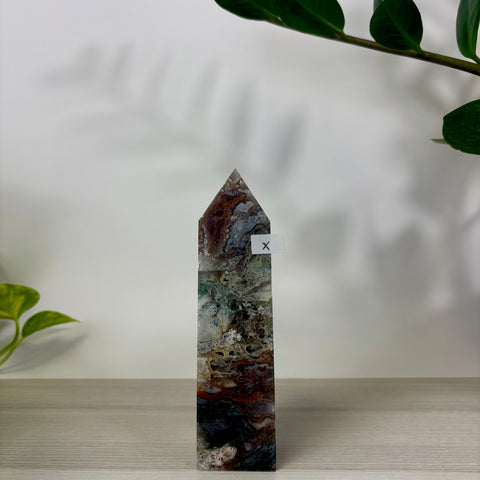 Purple Moss Agate Tower