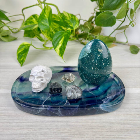 Rainbow Fluorite Decorative Plate 2 - Kenna's Crystals from TikTok