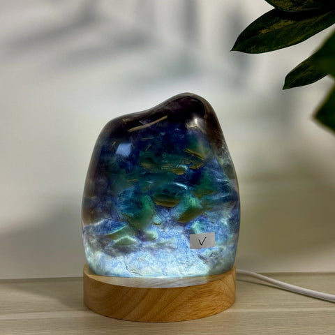 Rainbow Fluorite Free Form Lamp V 22 - Kenna's Crystals from TikTok
