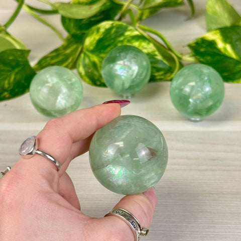 Rainbow Grape Fluorite Sphere 122 8 - Kenna's Crystals from TikTok