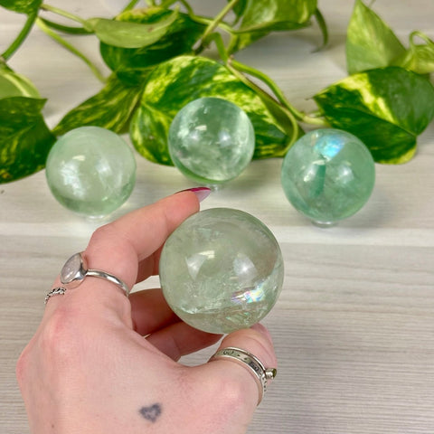 Rainbow Grape Fluorite Sphere 133 9 - Kenna's Crystals from TikTok