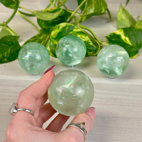 Rainbow Grape Fluorite Sphere 166 12 - Kenna's Crystals from TikTok