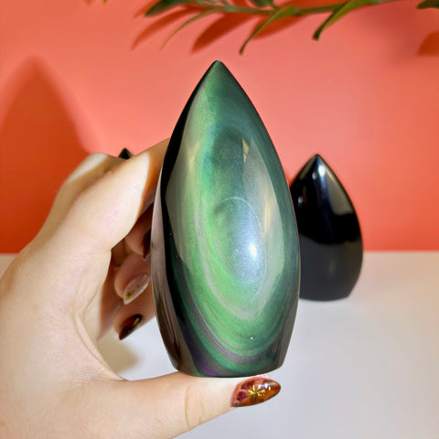 Rainbow Obsidian Flame (Imperfect) - Kenna's Crystals