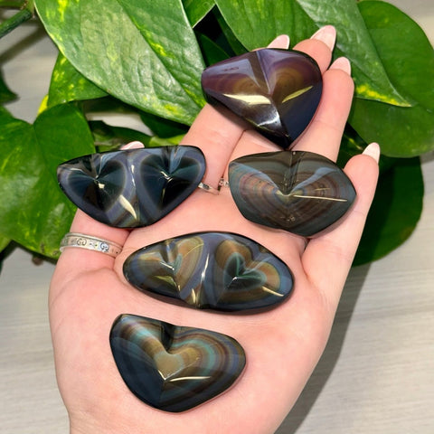 Rainbow Obsidian Heart 33 3 - Kenna's Crystals from TikTok