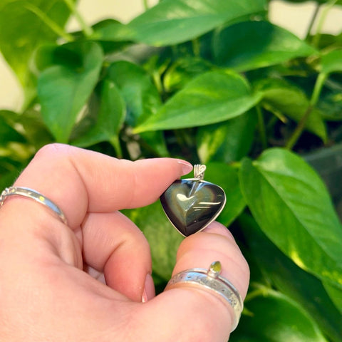 Rainbow Obsidian Heart Pendant 33 1 - Kenna's Crystals from TikTok