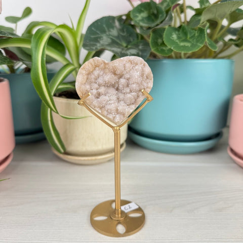 Rare Uruguayan Rainbow Amethyst Heart (W/ Custom Stand) C2 29 - Kenna's Crystals from TikTok