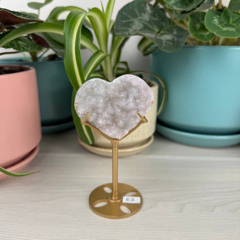 Rare Uruguayan Rainbow Amethyst Heart (W/ Custom Stand) E2 31 - Kenna's Crystals from TikTok