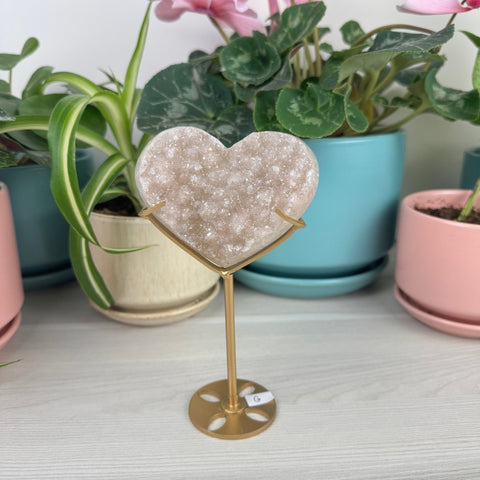 Rare Uruguayan Rainbow Amethyst Heart (W/ Custom Stand) G1 8 - Kenna's Crystals from TikTok