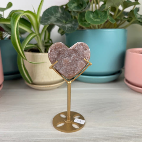 Rare Uruguayan Rainbow Amethyst Heart (W/ Custom Stand) O2 41 - Kenna's Crystals from TikTok