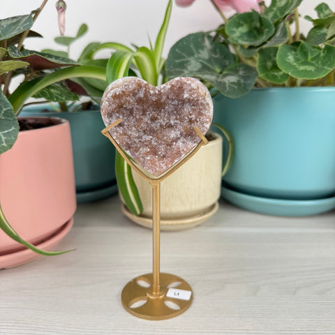 Rare Uruguayan Rainbow Amethyst Heart (W/ Custom Stand) U1 22 - Kenna's Crystals from TikTok