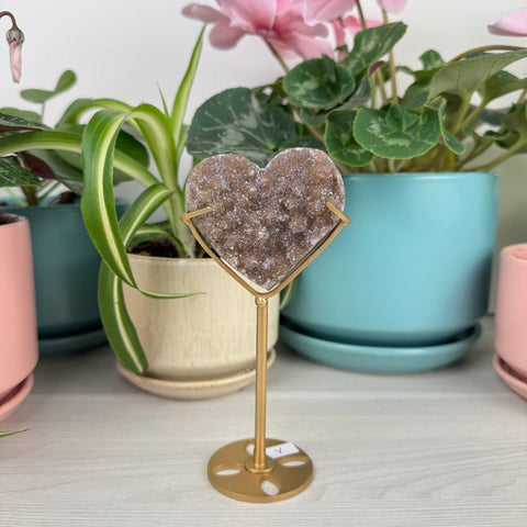 Rare Uruguayan Rainbow Amethyst Heart (W/ Custom Stand) V1 23 - Kenna's Crystals from TikTok