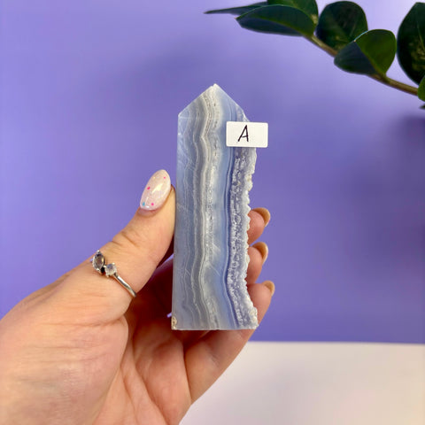 Raw Edge Blue Lace Agate Tower