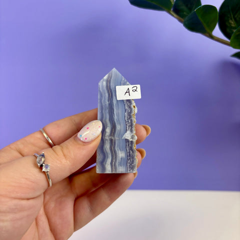 Raw Edge Blue Lace Agate Tower