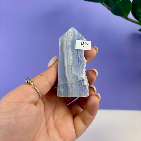 Raw Edge Blue Lace Agate Tower