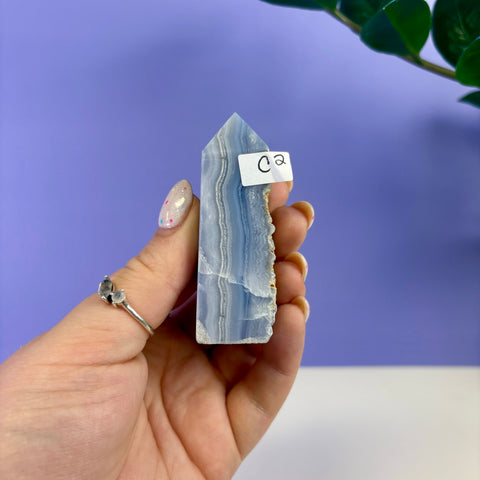 Raw Edge Blue Lace Agate Tower