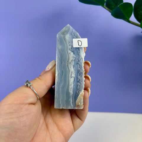 Raw Edge Blue Lace Agate Tower