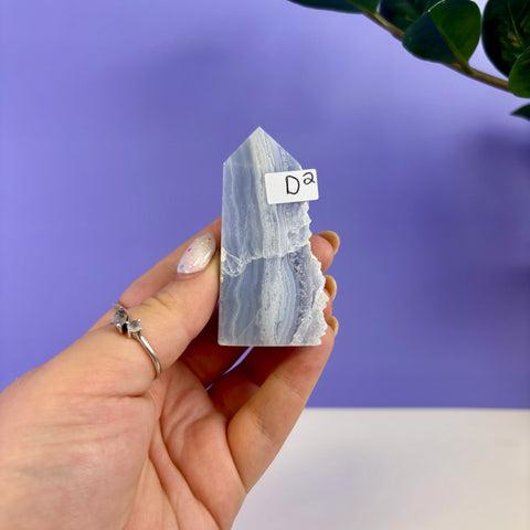 Raw Edge Blue Lace Agate Tower