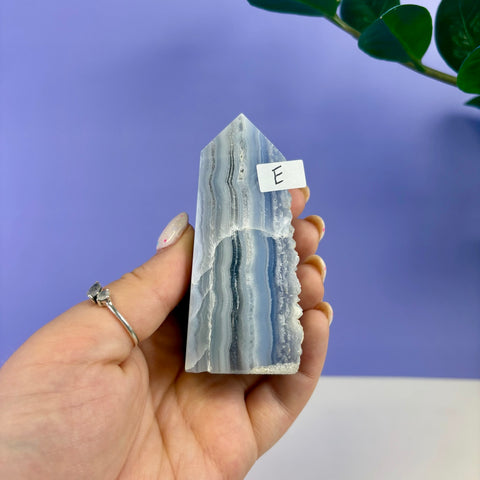 Raw Edge Blue Lace Agate Tower