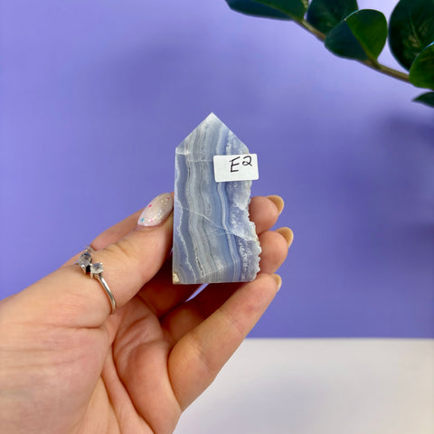 Raw Edge Blue Lace Agate Tower