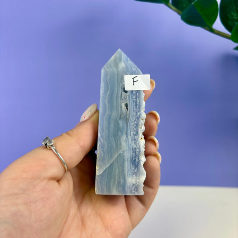 Raw Edge Blue Lace Agate Tower