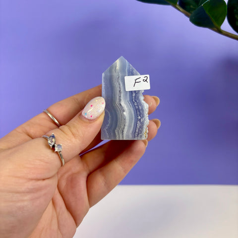 Raw Edge Blue Lace Agate Tower