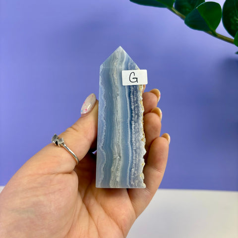 Raw Edge Blue Lace Agate Tower