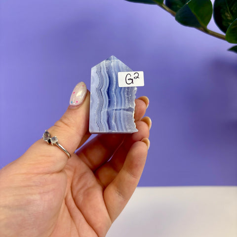 Raw Edge Blue Lace Agate Tower