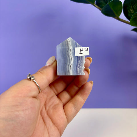 Raw Edge Blue Lace Agate Tower