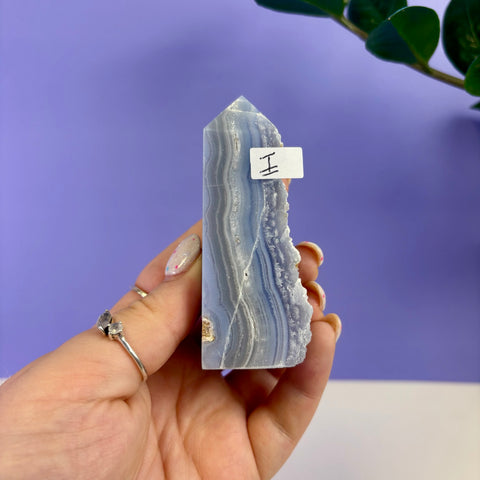 Raw Edge Blue Lace Agate Tower