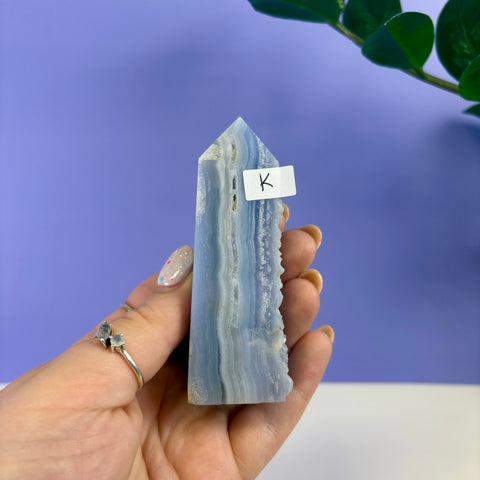 Raw Edge Blue Lace Agate Tower