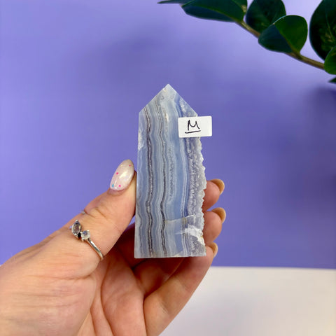 Raw Edge Blue Lace Agate Tower