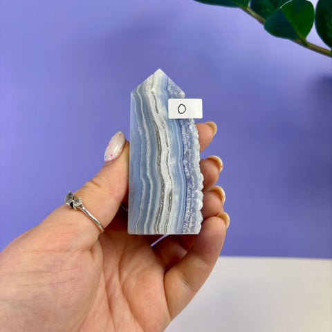 Raw Edge Blue Lace Agate Tower