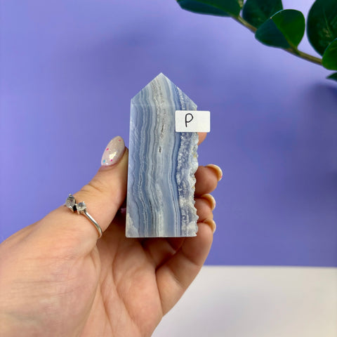 Raw Edge Blue Lace Agate Tower