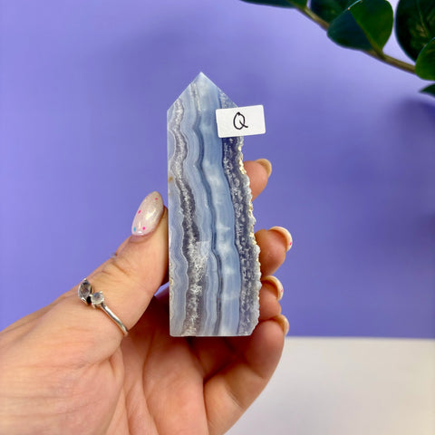 Raw Edge Blue Lace Agate Tower