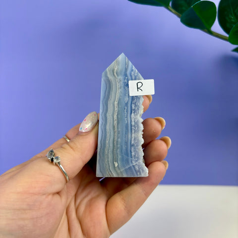 Raw Edge Blue Lace Agate Tower