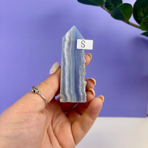 Raw Edge Blue Lace Agate Tower