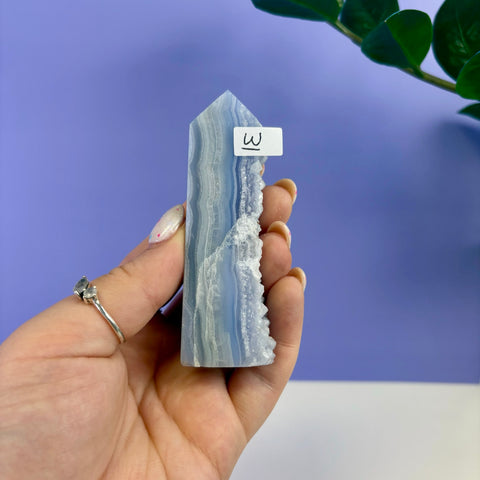 Raw Edge Blue Lace Agate Tower