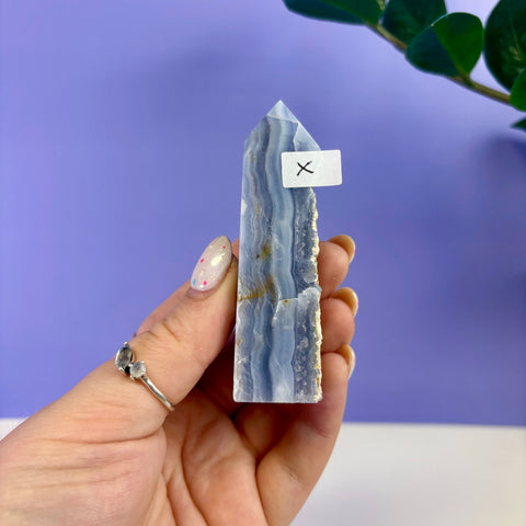 Raw Edge Blue Lace Agate Tower