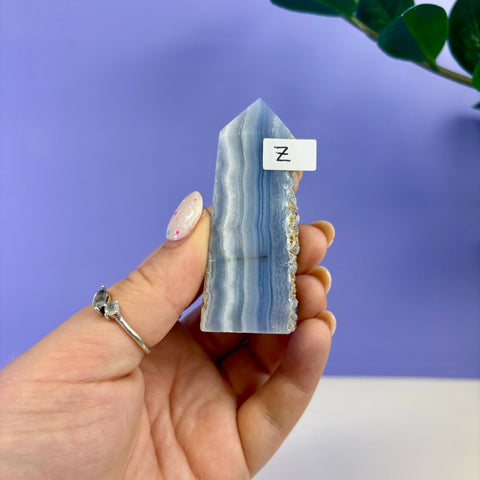 Raw Edge Blue Lace Agate Tower