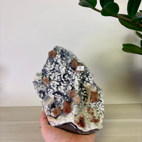 Red Apophyllite on Chalcedony