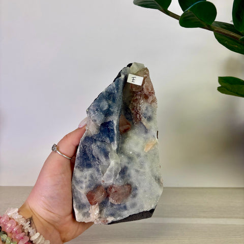 Red Apophyllite on Chalcedony