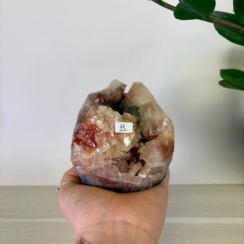 Red Apophyllite on Chalcedony