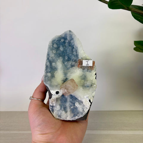 Red Apophyllite on Chalcedony
