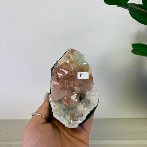 Red Apophyllite on Chalcedony